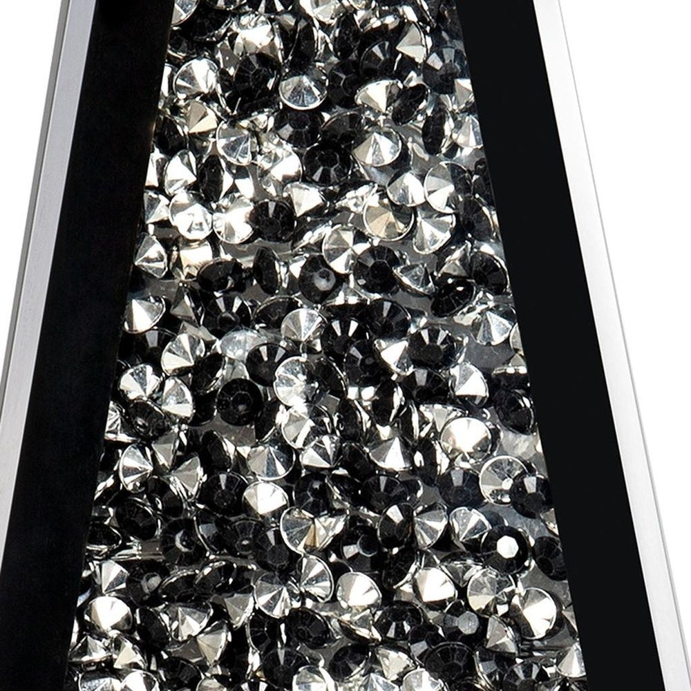 14" Black And Silver Glass Table Vase With Faux Crystals HomeRoots