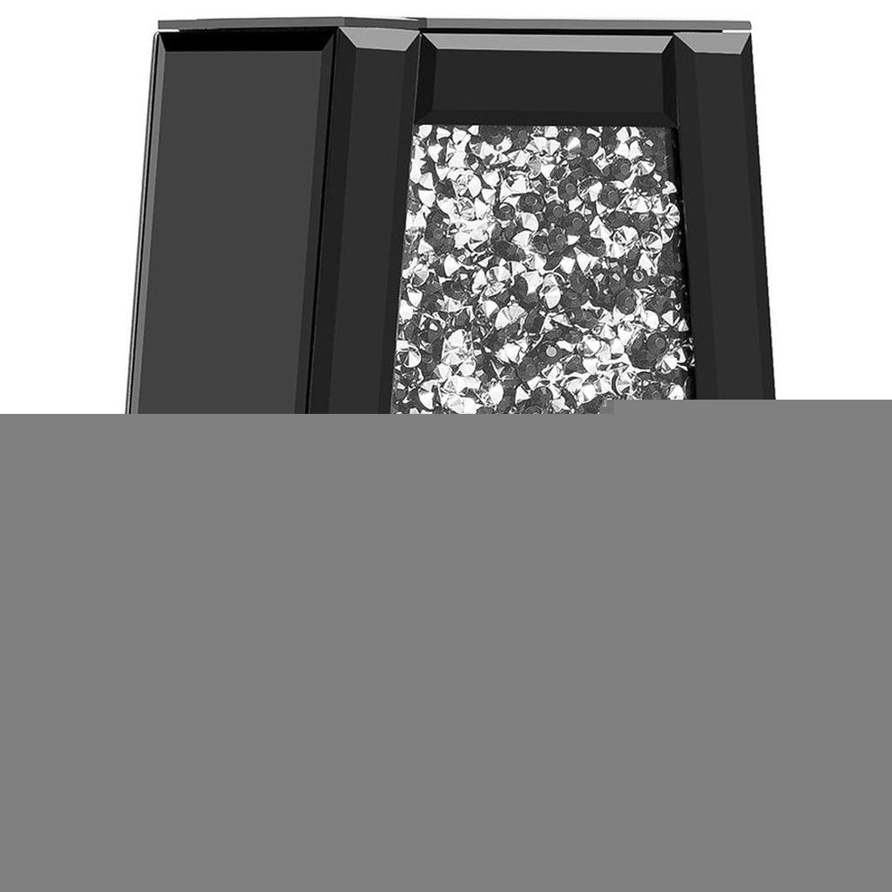 30" Black Mirrored Glass Floor Vase With Faux Crystals HomeRoots