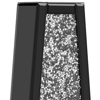 30" Black Mirrored Glass Floor Vase With Faux Crystals HomeRoots