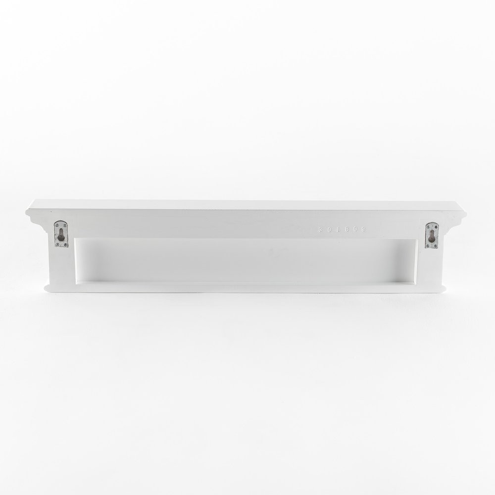 39" White Solid Wood Six Hook Wall Mount Coat Rack HomeRoots