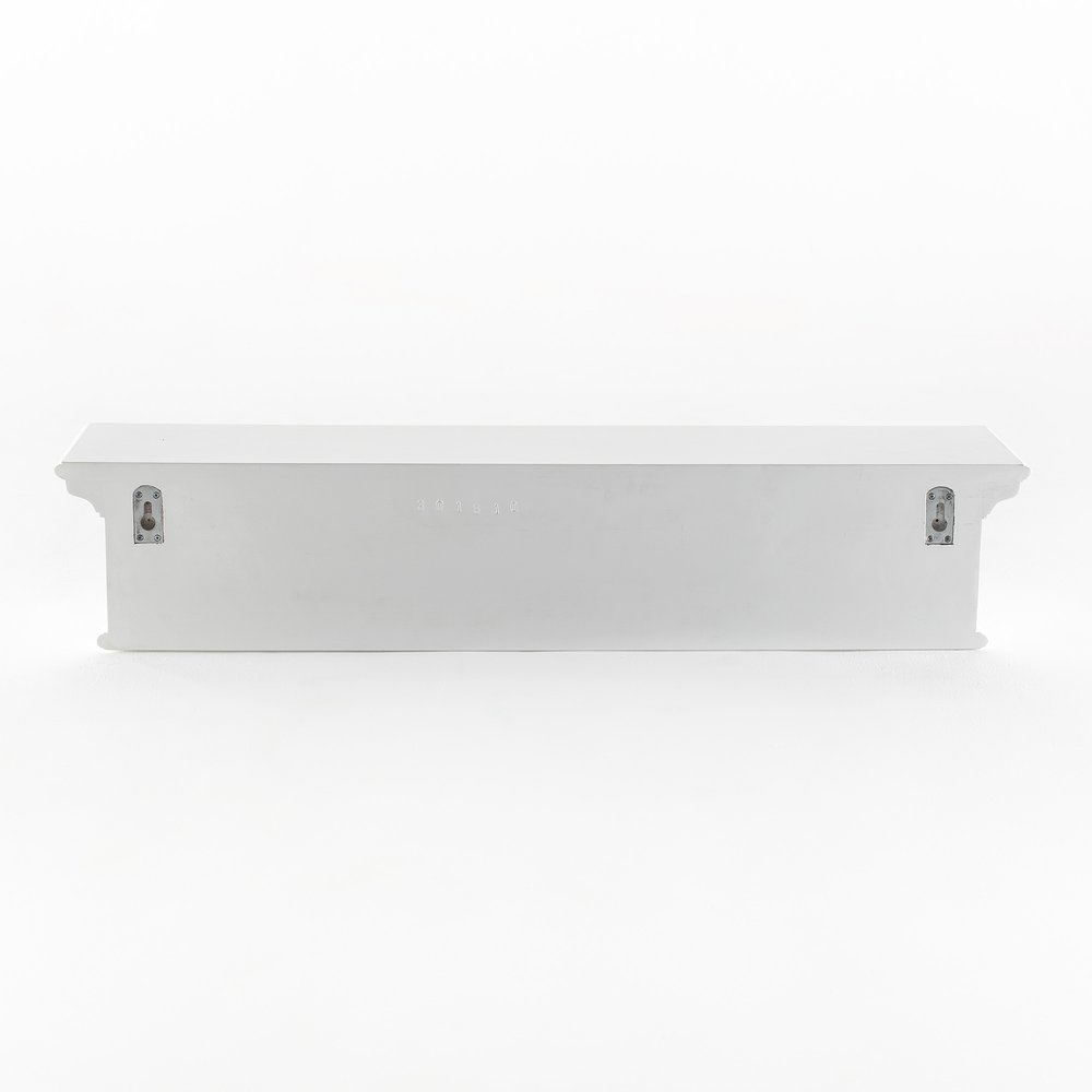 Six Hook 39" White Solid Wood Wall Mount Coat Rack HomeRoots