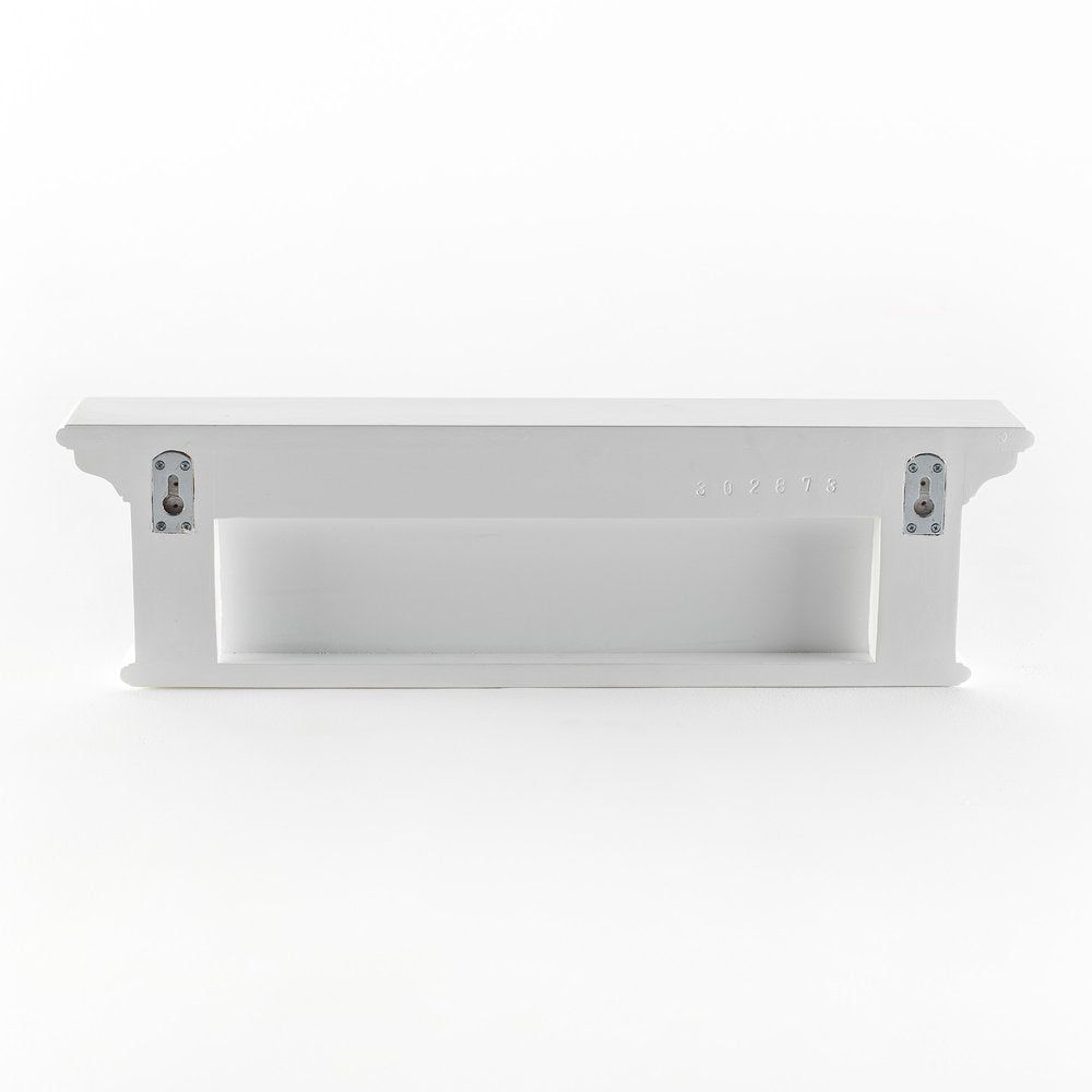 Four Hook 28" White Solid Wood Wall Mount Coat Rack HomeRoots