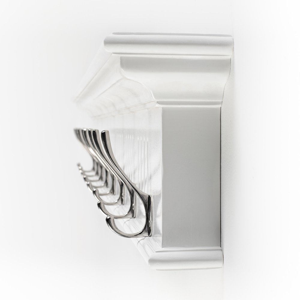 Eight Hook 51" White Solid Wood Wall Mount Coat Rack HomeRoots