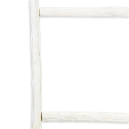 59" White Distressed Solid Wood Four Step Ladder Shelf HomeRoots