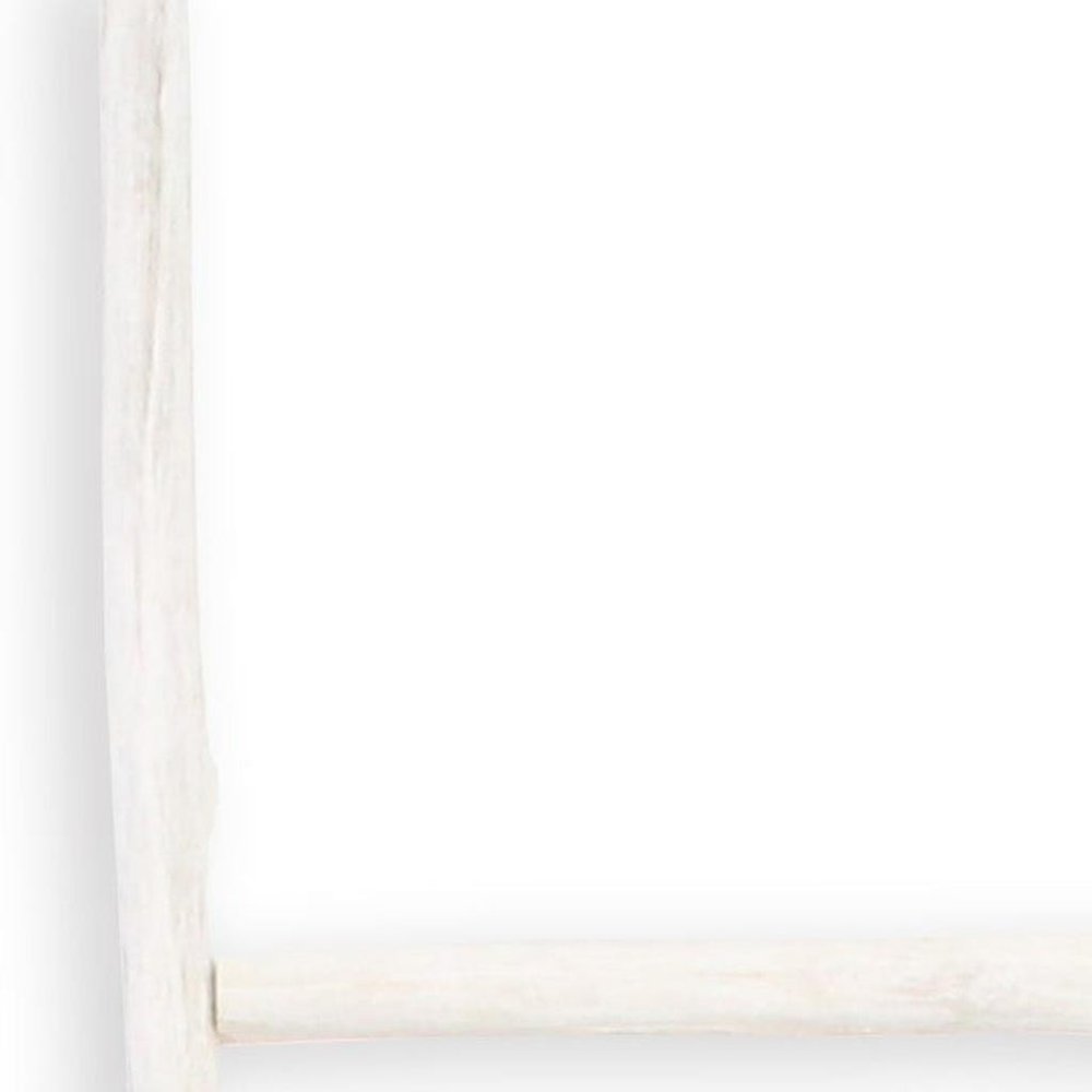 59" White Distressed Solid Wood Four Step Ladder Shelf — view 7