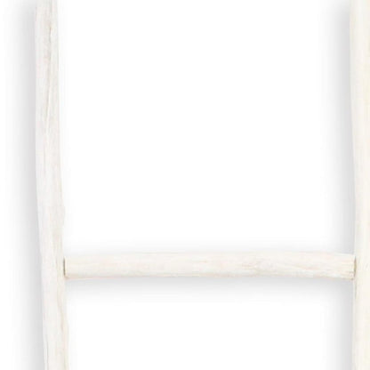 59" White Distressed Solid Wood Four Step Ladder Shelf HomeRoots