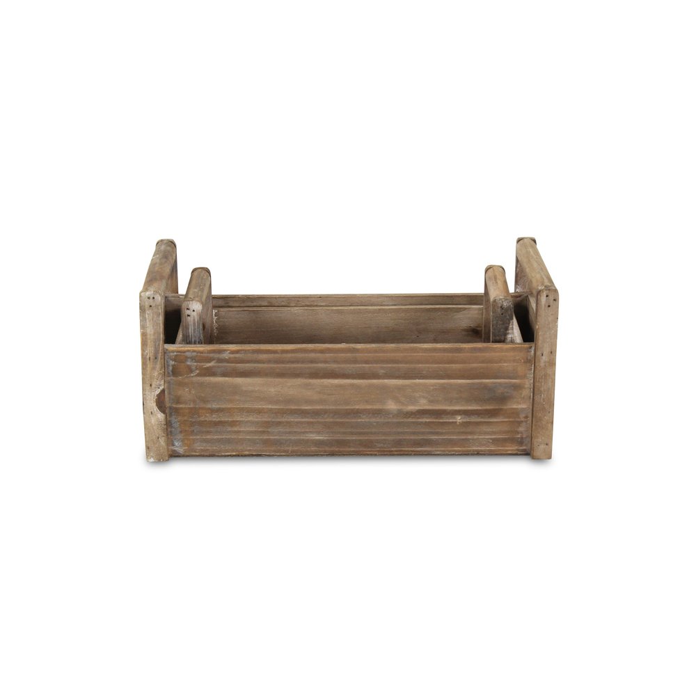 Set of Two Brown Wood 200 Ounce Rectangular Distressed Planter Boxes — view 5
