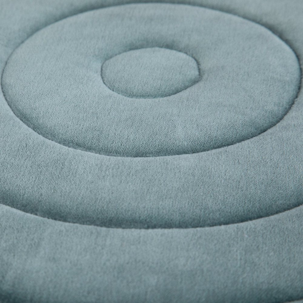 20" Turquoise Velvet Ribbed Round Pouf Ottoman HomeRoots