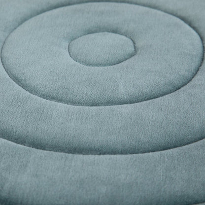20" Turquoise Velvet Ribbed Round Pouf Ottoman HomeRoots