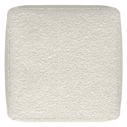 24" Ivory Boucle Pouf Ottoman HomeRoots