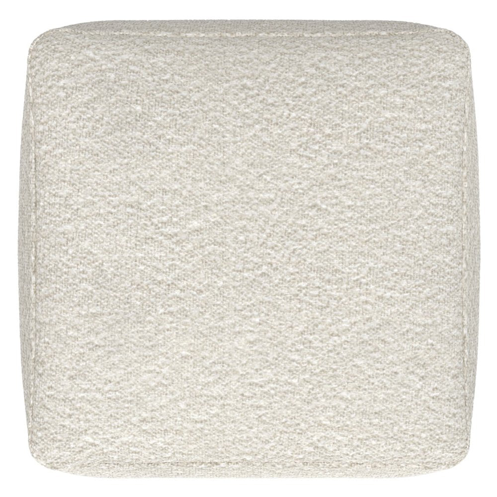 24" Ivory Boucle Pouf Ottoman — view 13