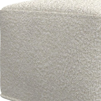 24" Ivory Boucle Pouf Ottoman HomeRoots
