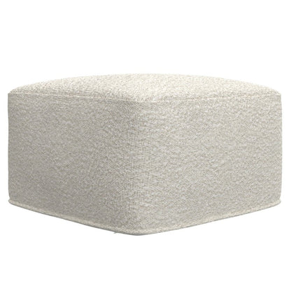 24" Ivory Boucle Pouf Ottoman HomeRoots