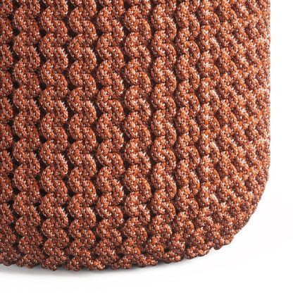 18" Orange Polyester Round Outdoor Pouf Ottoman HomeRoots