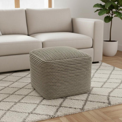 18" Brown Outdoor Pouf Ottoman HomeRoots