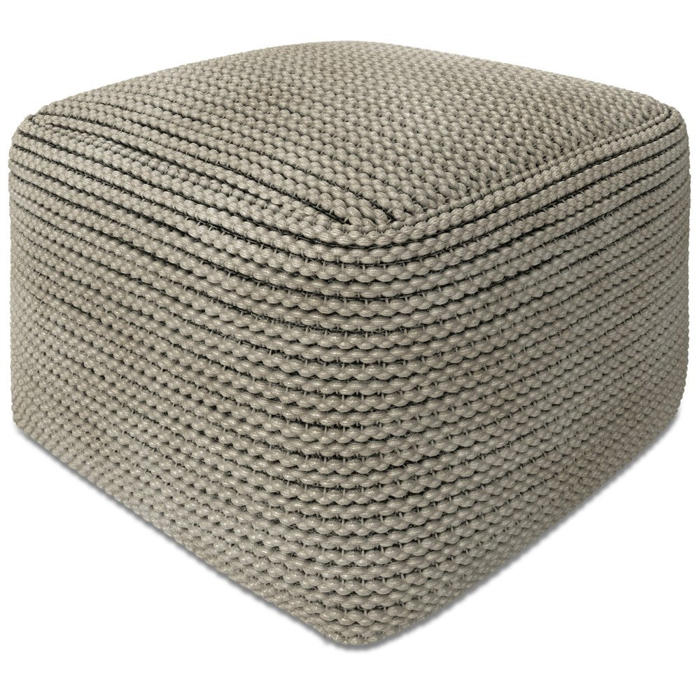18" Brown Outdoor Pouf Ottoman HomeRoots