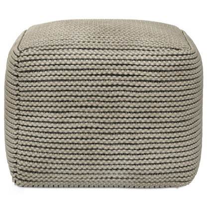18" Brown Outdoor Pouf Ottoman HomeRoots