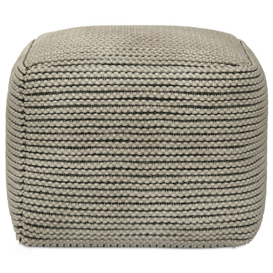 18" Brown Outdoor Pouf Ottoman HomeRoots