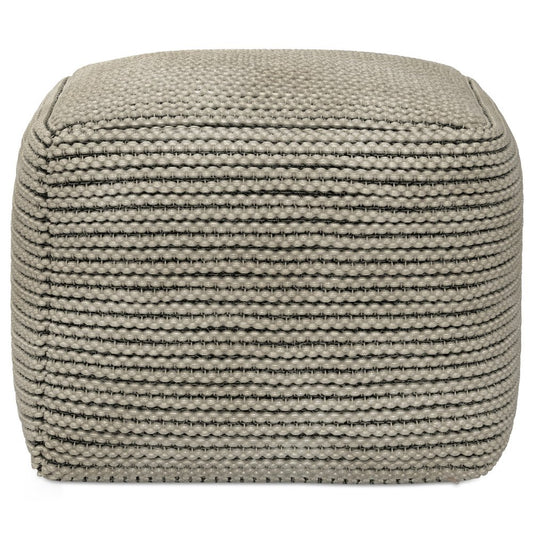 18" Brown Outdoor Pouf Ottoman