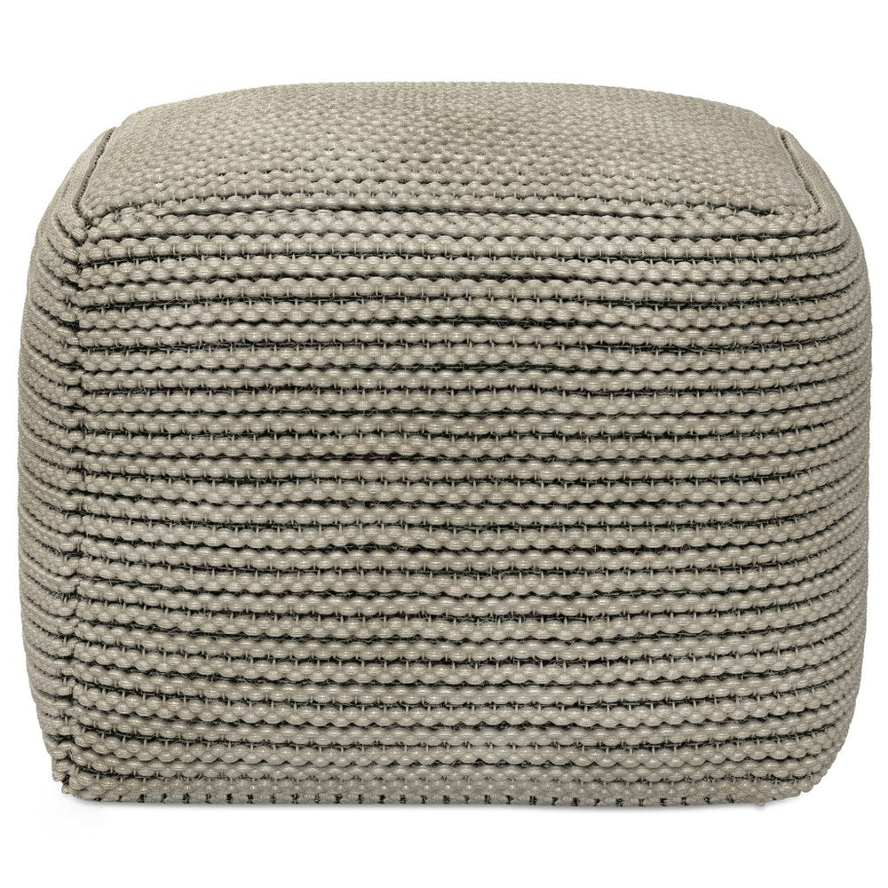 18" Brown Outdoor Pouf Ottoman HomeRoots