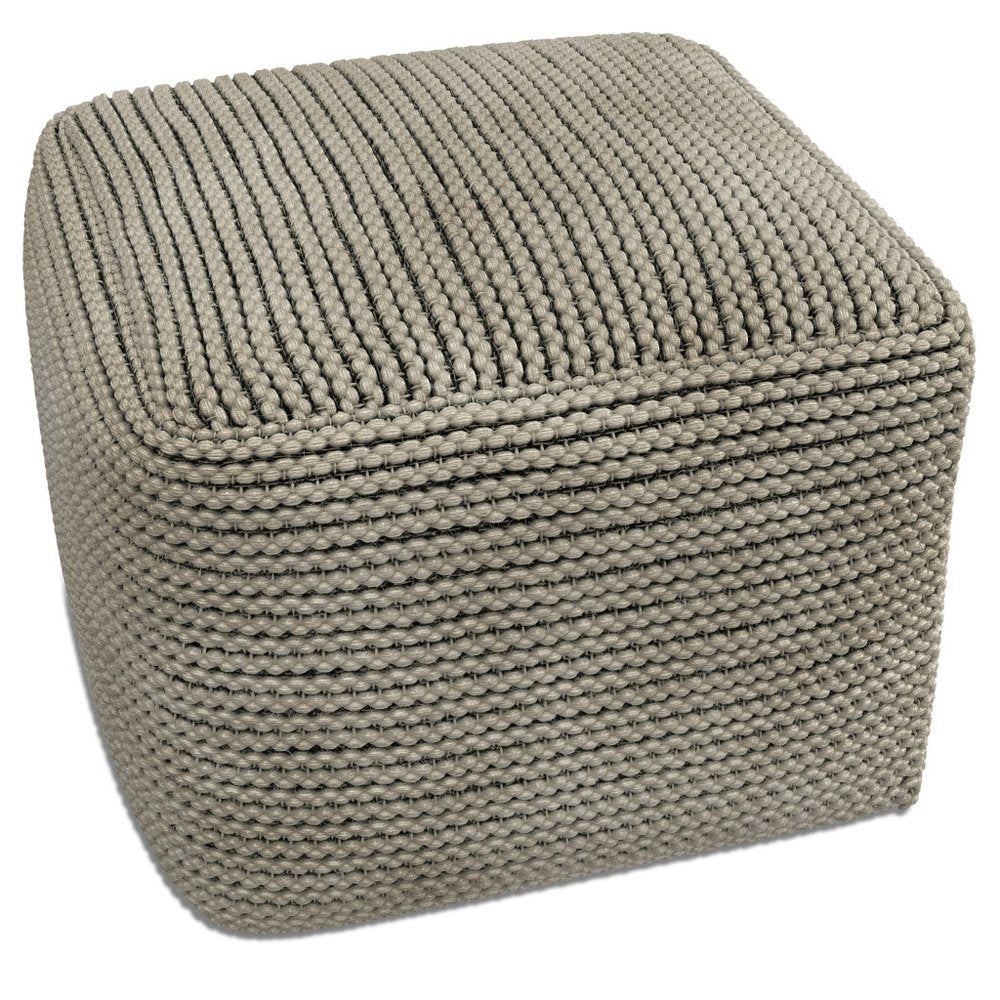18" Brown Outdoor Pouf Ottoman HomeRoots