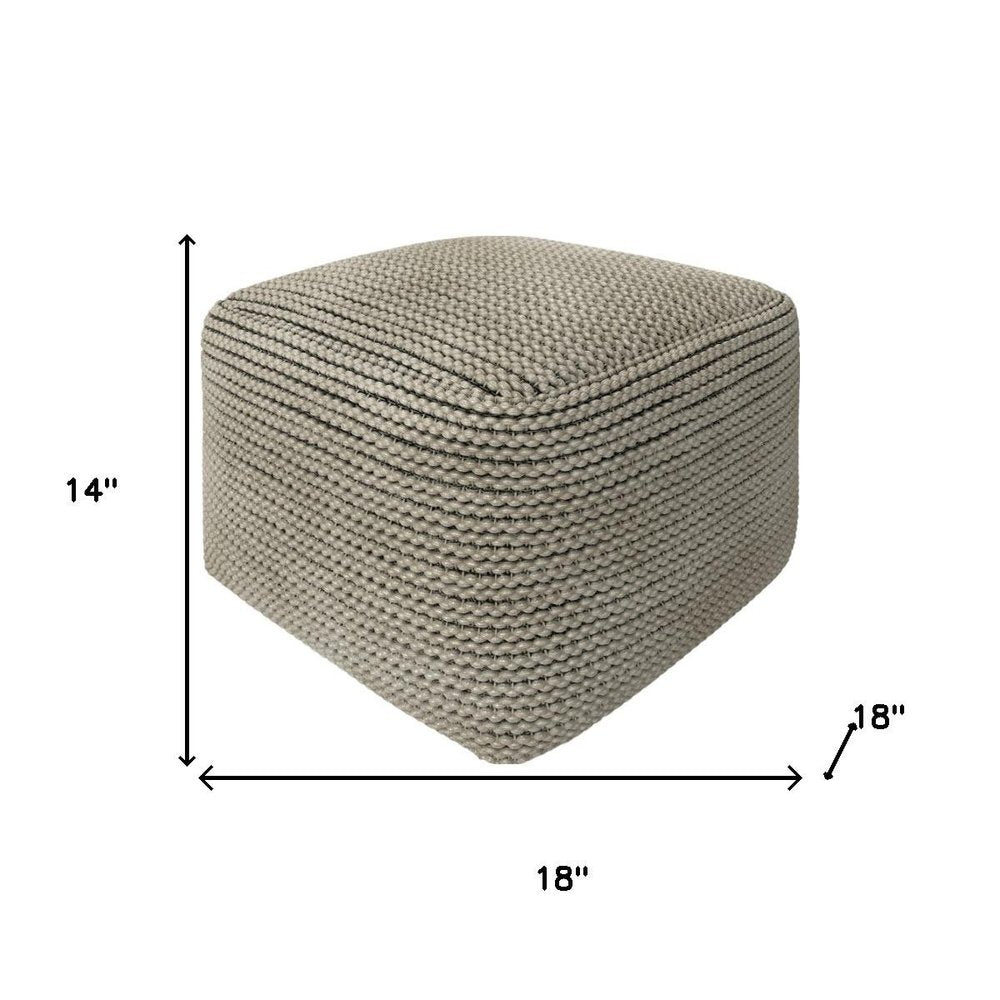 18" Brown Outdoor Pouf Ottoman HomeRoots