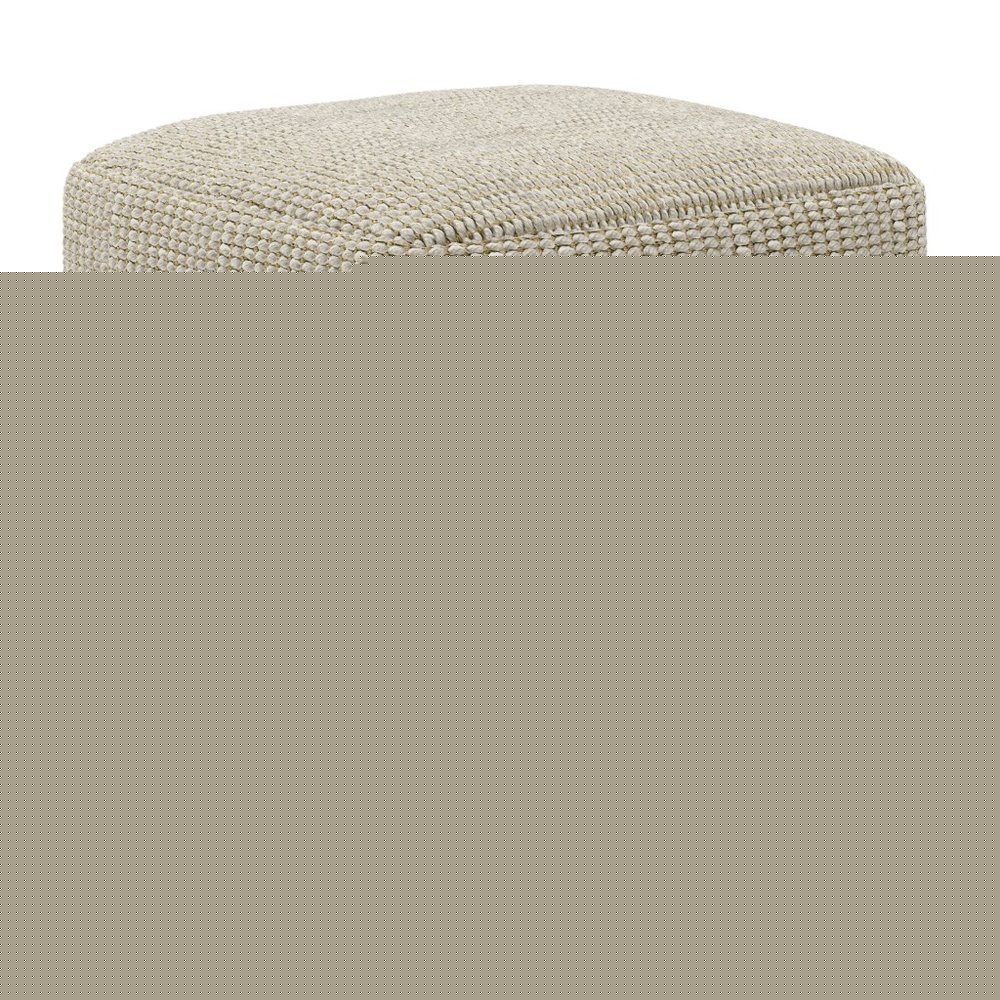 18" Cream Polyester Cube Outdoor Pouf Ottoman HomeRoots