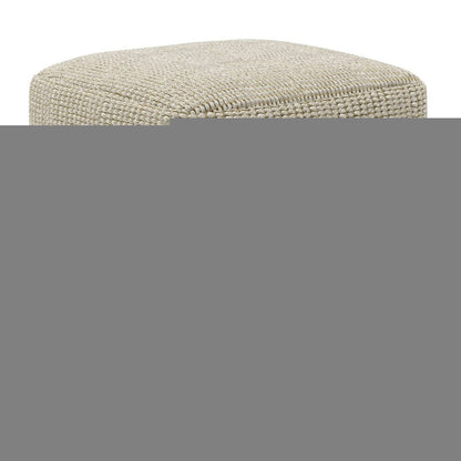 18" Cream Polyester Cube Outdoor Pouf Ottoman HomeRoots