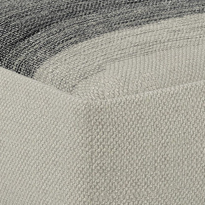 20" Gray And White Polyester Striped Outdoor Pouf Ottoman HomeRoots