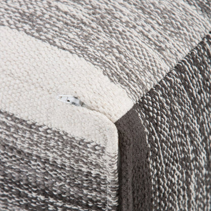 16" Gray Cotton Tone on Tone Cube Pouf Ottoman HomeRoots