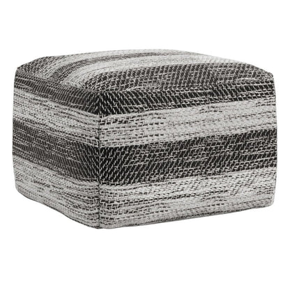 18" Gray Cotton Tone on Tone Pouf Ottoman