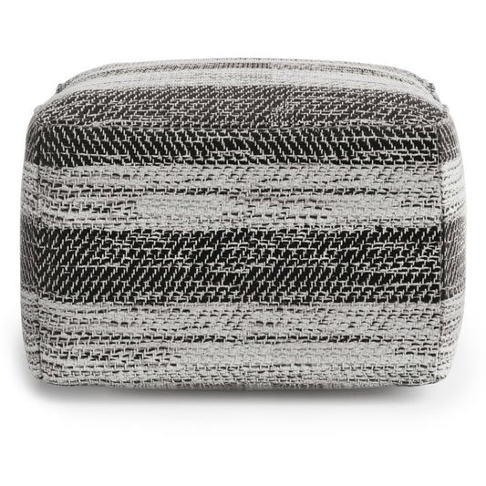 18" Gray Cotton Tone on Tone Pouf Ottoman