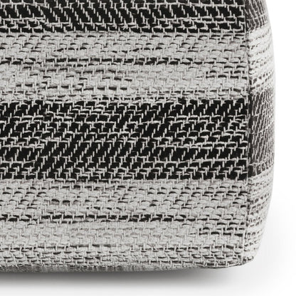 18" Gray Cotton Tone on Tone Pouf Ottoman