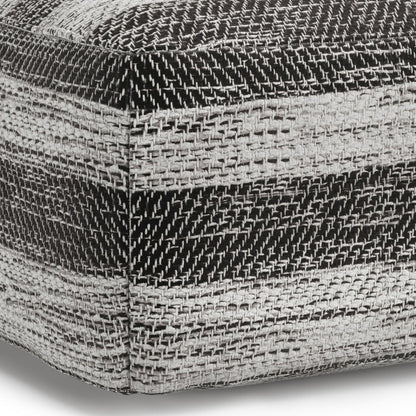 18" Gray Cotton Tone on Tone Pouf Ottoman HomeRoots