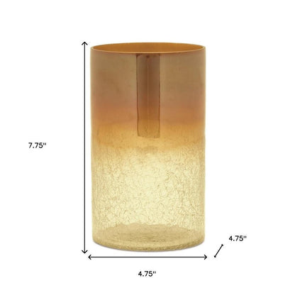 Set of Two Gold Glass Tabletop Pillar Candle Holders HomeRoots