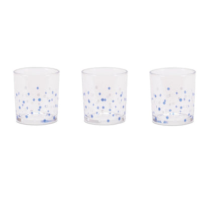 Set of Three Blue Abstract Glass Tabletop Votive Candle Holders HomeRoots