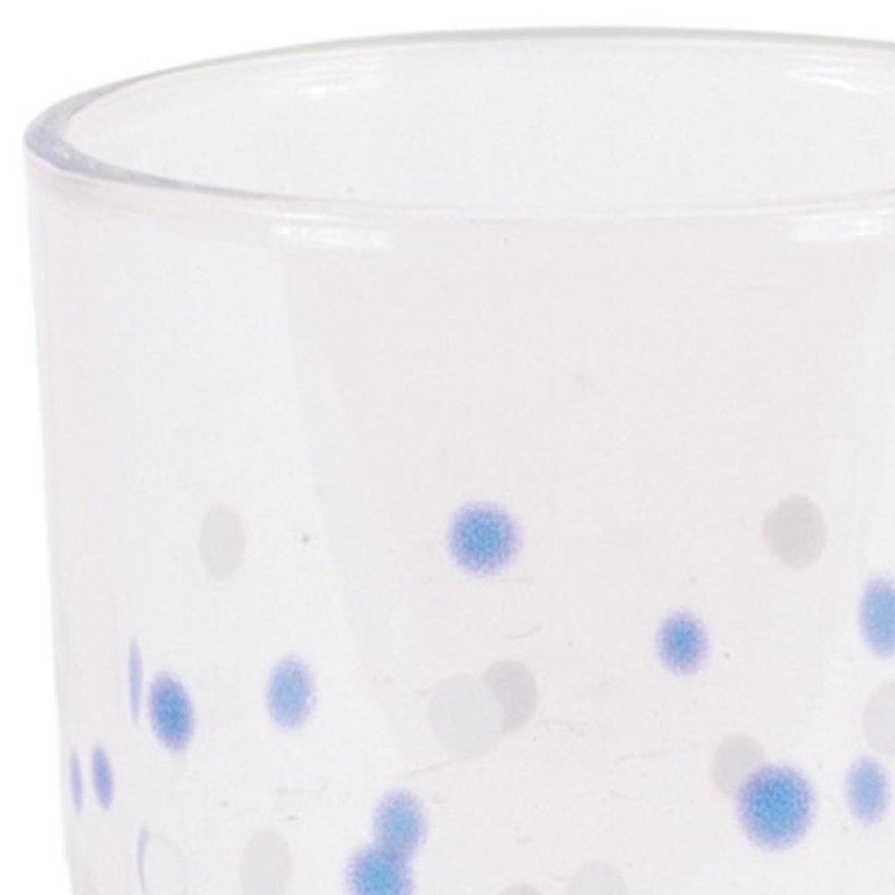 Set of Three Blue Abstract Glass Tabletop Votive Candle Holders HomeRoots