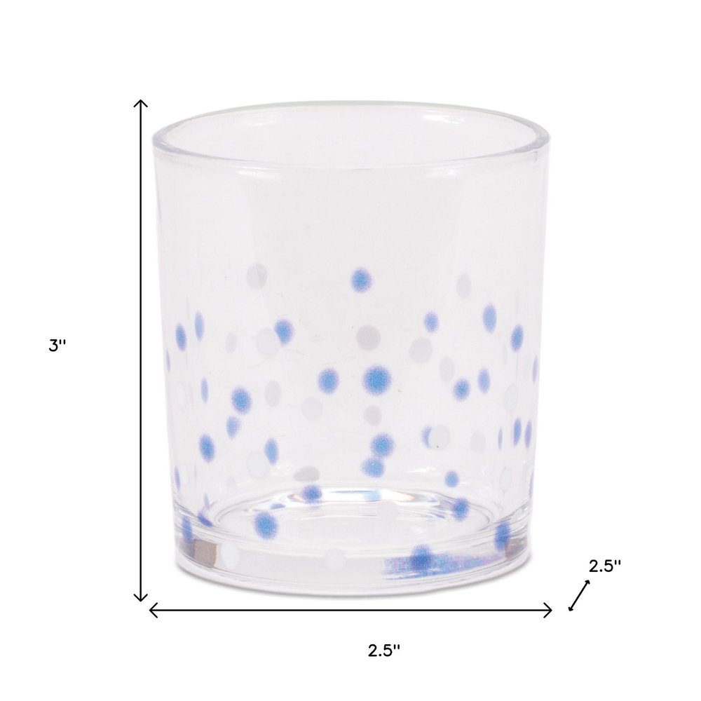 Set of Three Blue Abstract Glass Tabletop Votive Candle Holders HomeRoots