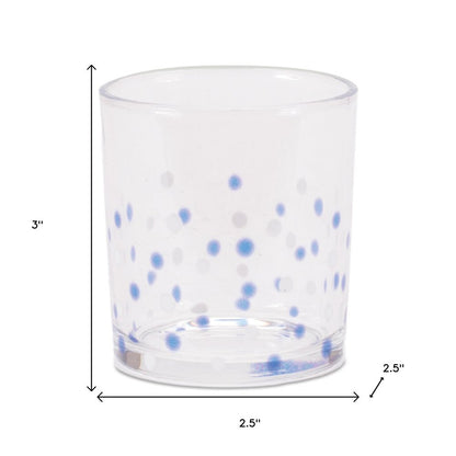 Set of Three Blue Abstract Glass Tabletop Votive Candle Holders HomeRoots