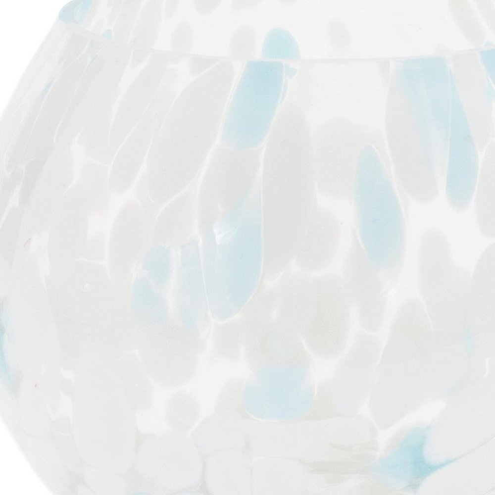 Set of Four Blue Abstract Glass Tabletop Votive Candle Holders HomeRoots