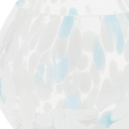 Set of Four Blue Abstract Glass Tabletop Votive Candle Holders HomeRoots