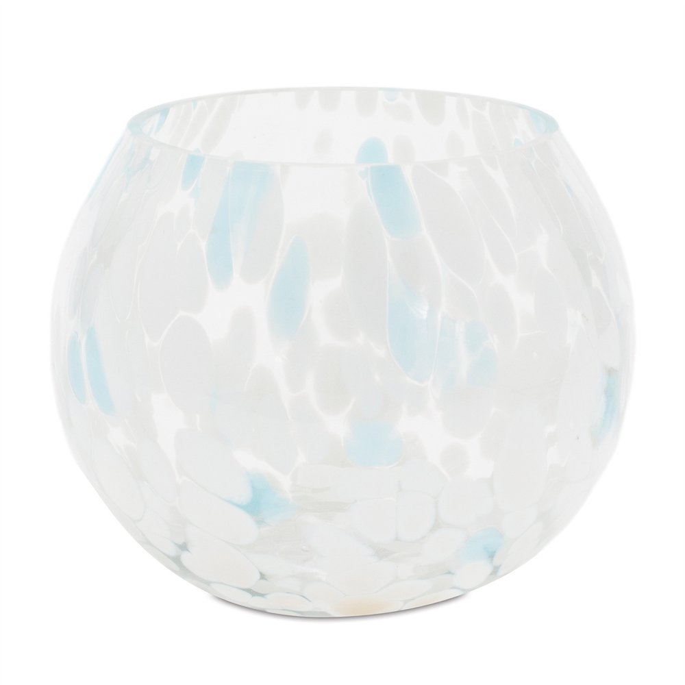 Set of Four Blue Abstract Glass Tabletop Votive Candle Holders HomeRoots