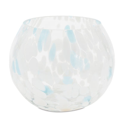 Set of Four Blue Abstract Glass Tabletop Votive Candle Holders HomeRoots