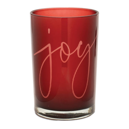 Set of Two Red Snowflake Glass Tabletop Votive Candle Holders HomeRoots