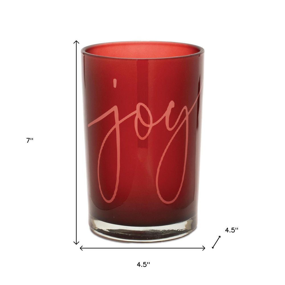 Set of Two Red Snowflake Glass Tabletop Votive Candle Holders HomeRoots