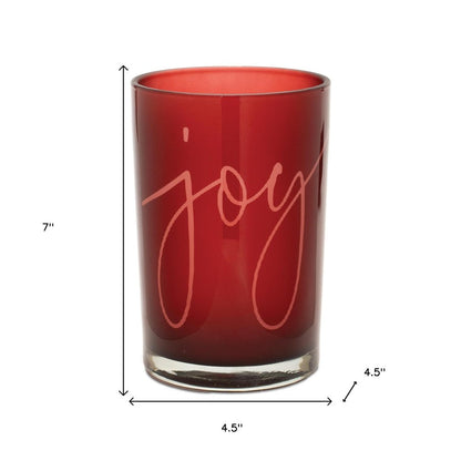 Set of Two Red Snowflake Glass Tabletop Votive Candle Holders HomeRoots