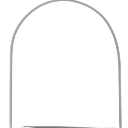 16" Gray Abstract Iron Tabletop Pillar Candle Holder HomeRoots