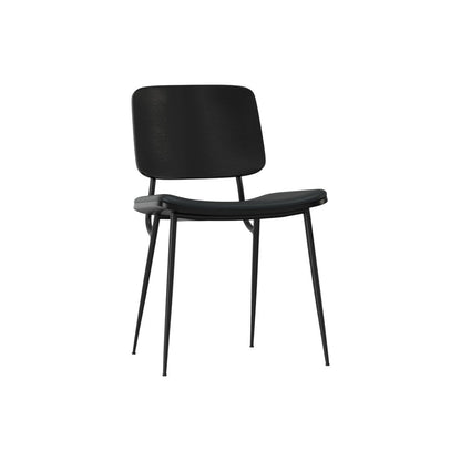 Set of Two Black Faux Leather And Solid Wood Dining Side Chairs HomeRoots