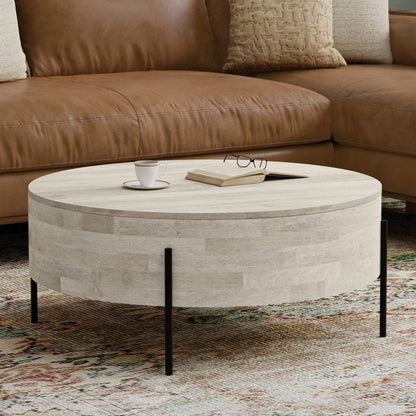 38" White Solid Wood Round Solid Coffee Table HomeRoots