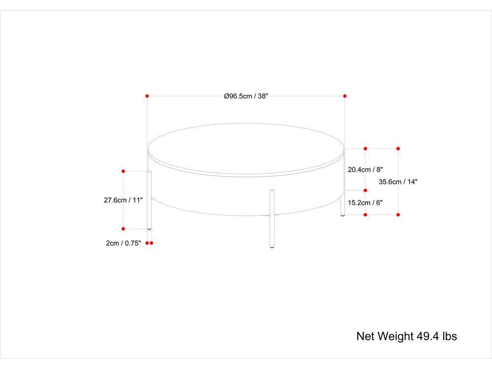 38" White Solid Wood Round Solid Coffee Table HomeRoots